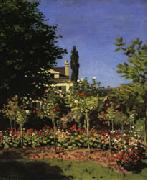 Claude Monet Garden in Bloom at Sainte-Adresse oil painting reproduction